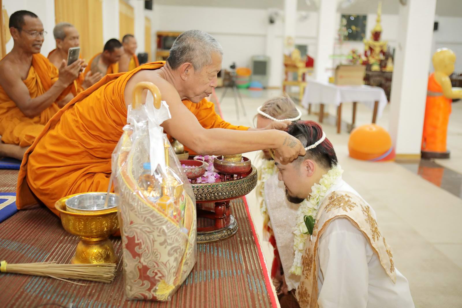 Same Sex Blessing Temple Morning Ceremony Krabi